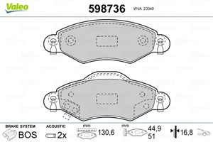Jarrupalasarja, levyjarru, Etuakseli, TOYOTA YARIS, YARIS VERSO, 04465-0D010, 04465-0D040, 44650D010, 44650D040