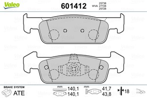 Jarrupalasarja, levyjarru, Etuakseli, DACIA LOGAN II, SANDERO II, RENAULT LOGAN/STEPWAY II, SANDERO/STEPWAY II, THALIA III, 410602396R,