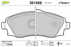 Jarrupalasarja, levyjarru, Etuakseli, OPEL,VAUXHALL, 1605081, 1605092, 1605964, 1605974, 9200108, 93172261, 93176114, 93184269, 95519746