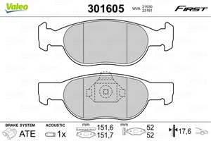 Jarrupalasarja, levyjarru, Etuakseli, FIAT PUNTO, PUNTO Cabriolet, PUNTO Van, LANCIA Y, 77362190, 9947891, 9947934