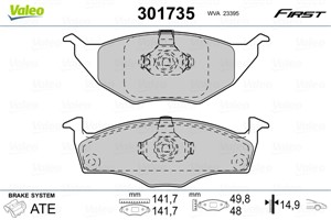 Jarrupalasarja, levyjarru, Etuakseli, VW LUPO I, 6E0698151