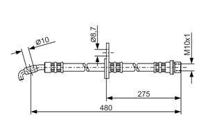 Jarruletku, Etuakseli, vasen, TOYOTA RAV 4 I, RAV 4 Cabrio I, 90947 02782