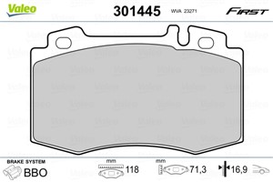 Jarrupalasarja, levyjarru, Etuakseli, MERCEDES-BENZ, 0034200520, 0034200820, 0034201820, 0034204220, 0044200420, 0044207720, 0054206020,