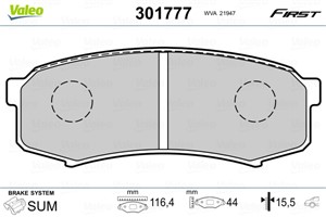 Jarrupalasarja, levyjarru, Taka-akseli, LEXUS,MITSUBISHI,TOYOTA, 04465-60010, 04466-60010, 04466-60020, 04466-60050, 04466-60080, 04466-