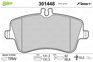 Jarrupalasarja, levyjarru, Etuakseli, MERCEDES-BENZ, 0034202520, 0034202620, 0034204520, 0034205920, 0034206020, 0034209520, 0054206220,