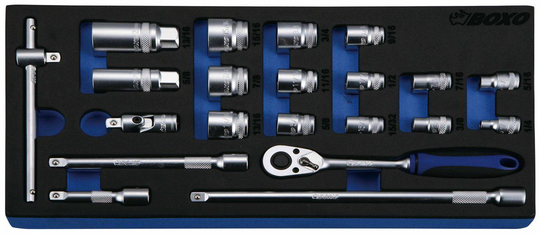 Hylsysarja 3/8", tuumamitat, Boxo