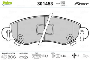 Jarrupalasarja, levyjarru, Etuakseli, OPEL,SUBARU,SUZUKI,VAUXHALL, 1605976, 4704578, 4706748, 4706835, 5581083E00, 55810-83E00, 5581084E