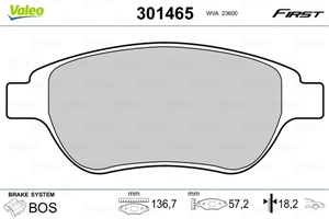 Jarrupalasarja, levyjarru, Etuakseli, CITROËN,PEUGEOT, 1611140980, 1636413880, 1647862380, 425222, 4252-22, 425235, 4252-35, 425250, 425