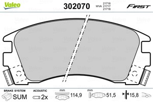 Jarrupalasarja, levyjarru, Etuakseli, NISSAN SUNNY Skåp / kombi III, SUNNY Traveller III, 4106058Y87, 41060-58Y87, 4106067R86, 41060-67R