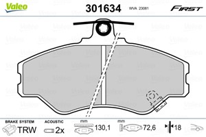 Jarrupalasarja, levyjarru, Etuakseli, HYUNDAI GRACE Buss, GRACE Skåp, GRAND SANTA FÉ, H100 Buss, H100 Flak/chassi, H100 Skåp, 5810143A00