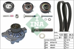 Vesipumppu + jakohihnasarja, VOLVO 850, 850 Kombi, S70, S80 I, V70 I, V70 II, 074109119E, 074109119R, 074130113E, 074130113J, 271768, 27