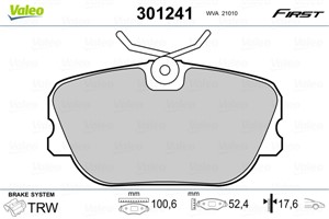 Jarrupalasarja, levyjarru, Etuakseli, MERCEDES-BENZ 190 [W201], 0004208920, 0004209120, 0014201020, 0014208120, 0014209620, 0024200220,
