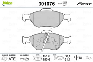 Jarrupalasarja, levyjarru, Etuakseli, DAIHATSU CHARADE VIII, TOYOTA YARIS, YARIS Skåp/halvkombi, 04465-0D050, 04465-0D120, 04465-0D210,