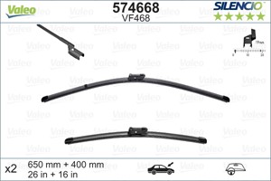 Pyyhkijänsulka, Edessä, BMW,CITROËN,FORD,PEUGEOT, 1537389, 1537393, 1611348480, 1611349280, 1613156580, 1613159180, 1642333880, 16423346