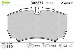 Jarrupalasarja, levyjarru, Taka-akseli, IVECO, 0034201820, 0034204220, 0044200420, 2991667, 34200820, 34201820, 34204220, 42470841, 4255