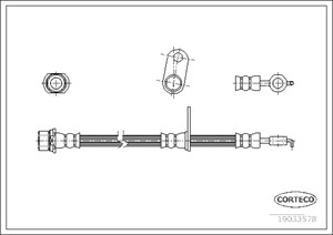 Jarruletku, Etuakseli, Etuakseli, oikea, Oikea, TOYOTA AVENSIS, COROLLA, COROLLA Kombi, COROLLA Sedan, COROLLA Verso, 90080-94199