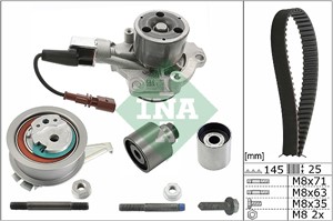 Vesipumppu + jakohihnasarja, AUDI,SEAT,SKODA,VW, 036 109 244 K, 036109244K, 038 109 244 P, 038109244P, 03L 109 244 D, 03L 109 244 G, 03L