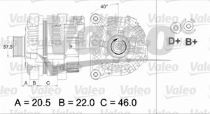 Laturi, CITROËN,FIAT,LANCIA,PEUGEOT, 57052D, 5705-2D, 57054Y, 5705-4Y, 57054Z, 5705-4Z, 5705FY, 5705-FY, 71719944, 9622410680, A3TA6491,
