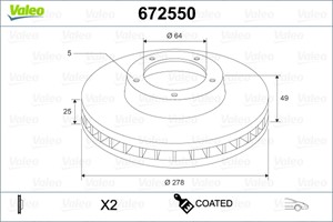 Jarrulevy, Etuakseli, FORD,VOLVO, 1223663, 1223665, 1253729, 1253730, 1320352, 1373369, 1469082, 1501058, 1501069, 1575734, 1734696, 274