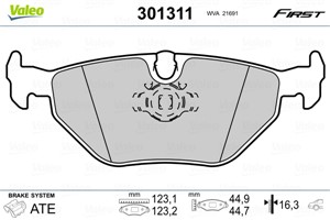 Jarrupalasarja, levyjarru, Taka-akseli, ALPINA B10, B10 Touring, BMW 5 [E39], 5 Touring [E39], 34 21 1 163 395, 34 21 6 761 281, 3421116