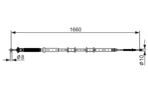 Vaijeri, käsijarru, Oikea, FIAT GRANDE PUNTO, PUNTO, PUNTO EVO, PUNTO Skåp/halvkombi, 55700926, 55704105