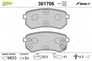 Jarrupalasarja, levyjarru, Taka-akseli, HYUNDAI i10 I, ix35, KIA PICANTO I, SPORTAGE III, 5830207A00, 58302-07-A00, 5830207A10, 58302-07