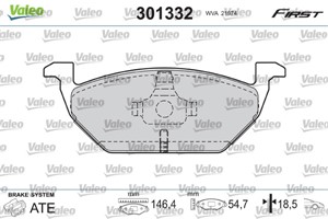 Jarrupalasarja, levyjarru, Etuakseli, AUDI,SEAT,SKODA,VW, 1J0698151H, 1JE698151B, 6R0698151A