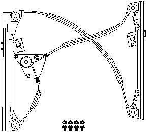 Lasinnostin, Eteen, oikea, VW POLO, POLO Sedan IV, 6Q3 837 462A, 6Q3 837 462E, 6Q3 837 462G, 6Q3 837 462J, 6Q3 837 462JS