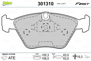 Jarrupalasarja, levyjarru, Etuakseli, BMW 5 [E39], 34 11 1 163 387, 34 11 1 163 953, 34 11 1 164 330, 34 11 1 164 331, 34 11 6 761 279,