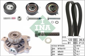 Vesipumppu + jakohihnasarja, VW, 046 109 119, 046109119, 074 109 119 A, 074 109 119 B, 074 109 119 E, 074 109 119 R, 074 109 243 E, 074