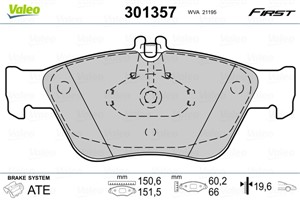 Jarrupalasarja, levyjarru, Etuakseli, MERCEDES-BENZ, 0024204420, 0024209620, 0044200220, 0054204720, 24204420, 24209620, 44200220, 54204