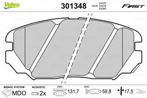 Jarrupalasarja, levyjarru, Etuakseli, Taka-akseli, HYUNDAI GRANDEUR, ix20, SONATA V, SONATA VI, KIA OPIRUS, 581013FA11, 58101-3FA11, 581
