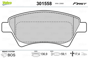 Jarrupalasarja, levyjarru, Etuakseli, RENAULT, 410601241R, 410608713R, 7701207184, 7701207672, 7701208122, 7701209444, 7701209697