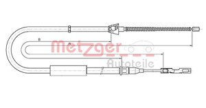Vaijeri, käsijarru, Takana, Vasen, AUDI A2, 8Z0 609 721C, 8Z0 609 721G