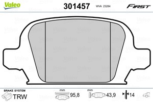 Jarrupalasarja, levyjarru, Taka-akseli, OPEL CORSA C, CORSA C Skåp/halvkombi, TIGRA TwinTop, VAUXHALL CORSA Mk II, TIGRA TwinTop, 160508