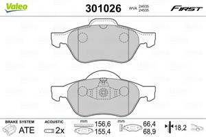 Jarrupalasarja, levyjarru, Etuakseli, AUDI,RENAULT,SEAT,SKODA,VW, 410601237R, 7701209100, 7701209670, 7701210127, 7711130086