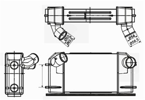 Välijäähdytin, LAND ROVER DEFENDER Cabrio, DEFENDER Station Wagon, DISCOVERY I, 08 34 581, 08 34 582, 08 34 583, 090486296, 093183041, 2