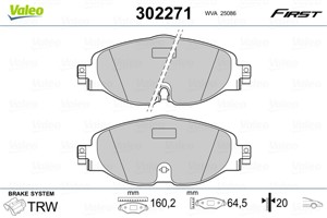 Jarrupalasarja, levyjarru, Etuakseli, AUDI,SKODA,VW, 2K5698151, 2K5698151A, 2K5698151B, 2Q0698151F, 2Q0698151K, 5Q0698151D, 5Q0698151M,