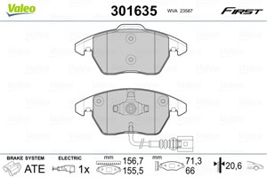 Jarrupalasarja, levyjarru, Etuakseli, AUDI,SEAT,SKODA,VW, 1K0698151, 1K0698151C, 1K0698151E, 3C0698151, 3C0698151A, 3C0698151B, 3C069815
