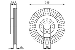 Jarrulevy, Etuakseli, AUDI A8 D2, 4D0 615 301 B, 4D0 615 301 E