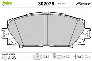 Jarrupalasarja, levyjarru, Etuakseli, LEXUS CT, TOYOTA PRIUS, YARIS, YARIS / VIOS Sedan, 04465-52200, 04465-52260, 04465-74040, 44655220