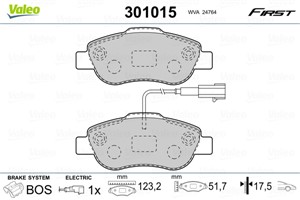 Jarrupalasarja, levyjarru, Etuakseli, FIAT 500, 500 C, PANDA, PANDA Skåp/halvkombi, FORD KA, 1559697, 71770058, 77364636, 9S512K021AA, 9