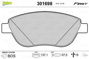 Jarrupalasarja, levyjarru, Etuakseli, FIAT DOBLO Minibus, minivan, DOBLO Skåp/stor limousine, IDEA, LANCIA MUSA, 71770080, 71770965, 77