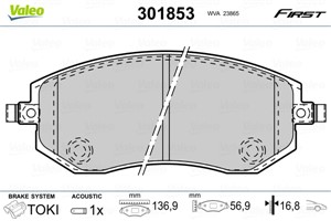Jarrupalasarja, levyjarru, Etuakseli, SUBARU, 26296 SA020, 26296AG040, 26296-AG040, 26296FE020, 26296FE081, 26296-FE081, 26296FE082, 262