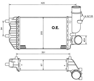 Välijäähdytin, CITROËN,FIAT,PEUGEOT, 0384E4, 1307012080, 1340934080
