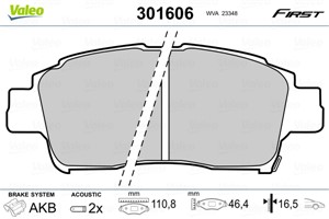 Jarrupalasarja, levyjarru, Etuakseli, TOYOTA YARIS, 04465-52070, 04465-52130, 04465-52140, 04465-59020, 446552070, 446552130, 446552140,