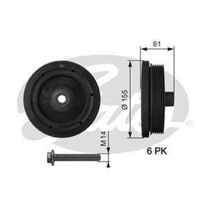 Hihnapyörä, kampiakseli, FORD, 1143413, 1151392, 1S4Q6B319AE, 1S4Q6B319AF
