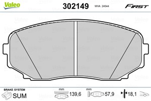 Jarrupalasarja, levyjarru, Etuakseli, MAZDA CX-5, CX-7, CX-9, 7T432001AA, 7T43-2001-AA, 7T4Z2001A, 7T4Z-2001-A, BT432001AB, BT4Z2001A, B