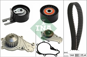 Vesipumppu + jakohihnasarja, MAZDA 2, Y40112205, Y401-12-205, Y40112205A, Y401-12-205A, Y40112205B, Y401-12-205B, Y40112730, Y401-12-730