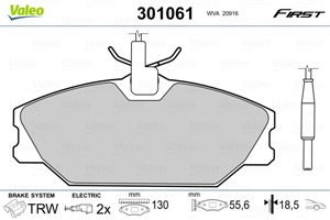 Jarrupalasarja, levyjarru, Etuakseli, Taka-akseli, DAEWOO,RENAULT, 6000008895, 7701202050, 7701202896, 7701202973, 7701203070, 770120396
